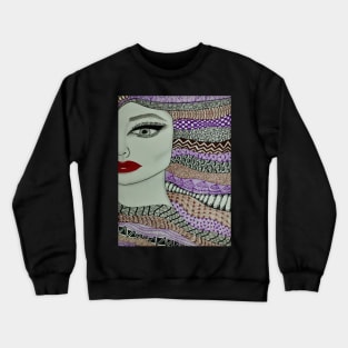 Zentangled Lady Crewneck Sweatshirt